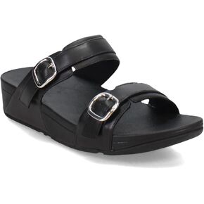 FitFlop Women's Lulu Adjustable Leather Slides Buckle