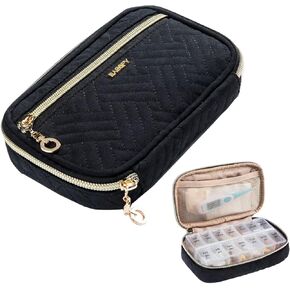BAGSFY Pill Organizer Case 2 Times a Day- Weekly Medicine Organizer Travel Pill Box with Removable Seven-Day Medicine Case Container for Fish Oil, Vitamin, Supplement