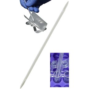 LevGo® 17241 Macro smartSpatula® Disposable Multipurpose Laboratory Spatula, PP, 310 x 11 mm (150 spatulas per pack). Look for The V at The neck.
