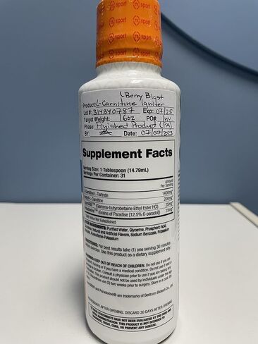 Top Secret Nutrition Fireball L-Carnitine Liquid w/Paradoxine, Apple, 16 Ounce in Saudi Arabia