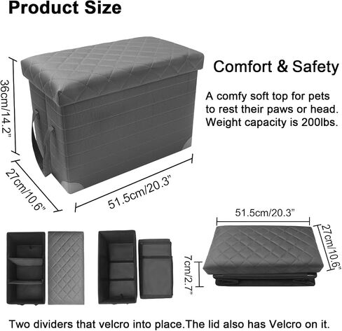 LIONROGE Car Back Seat Extender for Large Dogs up to 200lbs,Dog Car Back & Front Seat Extender with Storage,Prevent Your Dogs from Falling Off The Seat in Kuwait