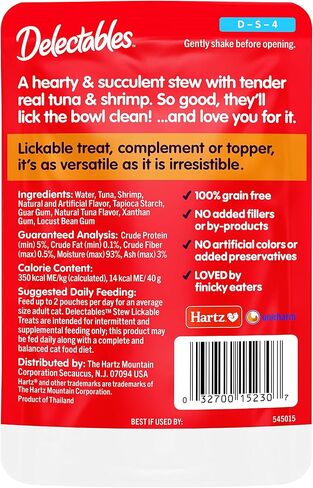 Hartz Delectables Stew Lickable Wet Cat Treats for Adult & Senior Cats, Variety Pack, 30 Count in Saudi Arabia