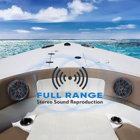 Pyle Auto 4-Channel Marine Amplifier - 200 Watt RMS 4 OHM Full Range Stereo with Wireless Bluetooth & Powerful Prime Speaker - High Crossover HD Music Audio Multi Channel System PLMRMB4CB,Black in Kuwait