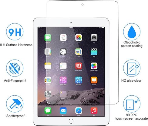 SIBEITU 2 Pack Screen Protector Compatible with iPad 9th 8th 7th Generation 10.2 Inch Model A2602 A2197, Tempered Glass Film Guard for iPad 9th Gen 2021 2020 2019 Released. in Saudi Arabia