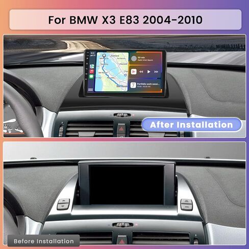 9 inch Touchscreen Android Car Stereo for BMW X3 [E83] 2006-2010 Wireless Apple Carplay and Wireless Android Auto 【2GB+32GB】 in Dash GPS Unit Support DSP EQ Split Screen RCA Subwoofer Backup Camera in Saudi Arabia