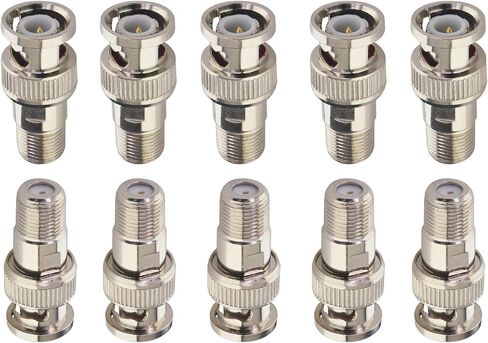 F-Type to BNC Coax Adapter BNC Male to F Female Coaxial Cable Connector Adapter RG6 Coax Connector for CCTV Camera Satellite Scanner RG6/RG59/RG58/SDI/HD SDI (2 Pack) in Saudi Arabia