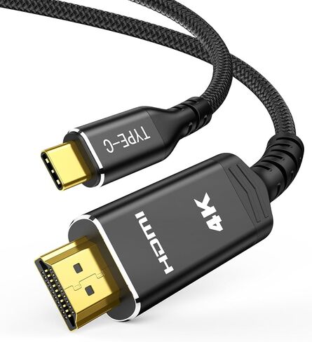 Highwings USB C to HDMI Cable 4K, 3.3ft USB 3.1 Type C to HDMI 2.0 Cord, [Thunderbolt 3/4 Compatible] for MacBook Pro/Air, iMac, iPad Pro, Samsung Galaxy S8 to S22, Surface, Dell, HP, and More in Kuwait