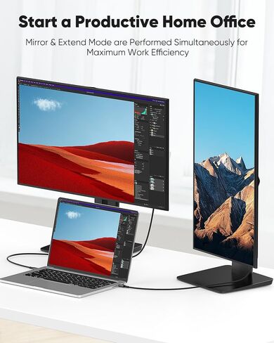 Highwings USB C to HDMI Cable 4K, 3.3ft USB 3.1 Type C to HDMI 2.0 Cord, [Thunderbolt 3/4 Compatible] for MacBook Pro/Air, iMac, iPad Pro, Samsung Galaxy S8 to S22, Surface, Dell, HP, and More in Kuwait