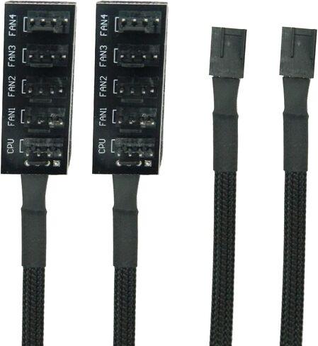 2PCS PWM Fan Hub Splitter 4-Pin/3-Pin pc 5 Way Splitter, Cooling Fans Power Cable 1 to 5 Way PC Case Internal Motherboard Extension Cable in Saudi Arabia