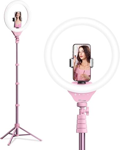 UBeesize 12 ؟؟ حلقة ضوء مع حامل ثلاثي، ضوء حلقة سيلفي مع 67 ؟؟ حامل ثلاثي، حلقة ضوء لتسجيل الفيديو؟ بث مباشر (يوتيوب، انستاجرام، تيك توك)، متوافق مع الهواتف والكاميرات ونحن in Kuwait