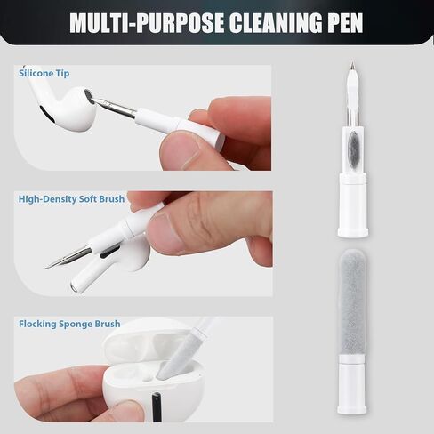 Multi-Function Cleaning Repair Kit with Soft Brush for iPhone, Cleaner Kit for Phone Charging Port & Speaker, Charger Cables, Headphones, Watch, iPhone, iPad, Camera(White) in Saudi Arabia