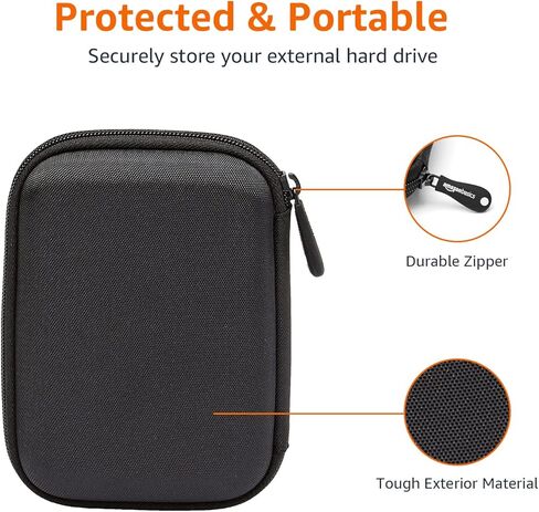 حقيبة حمل ذات غلاف صلب صغير من Amazon Basics لمحرك الأقراص الصلبة الخارجي My Passport Essential، عبوة واحدة in Kuwait