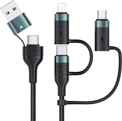 3-in-1 USB C Multi Fast Charging Cable 60W 4FT Nylon Multi Charger in Kuwait