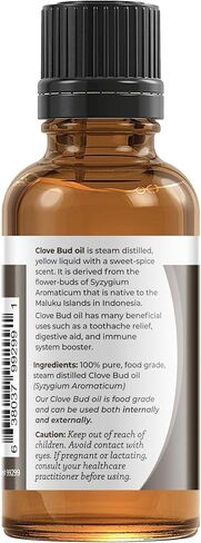 Viva Doria 100% Pure Clove Bud Essential Oil, Undiluted, Food Grade, 15 mL (0.5 fl oz) in Kuwait