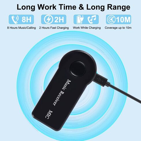 محول بلوتوث 5.0 3.5 ملم جاك Aux Dongle، جهاز استقبال إرسال لاسلكي محمول للتلفزيون/الكمبيوتر الشخصي/سماعات الرأس/السيارة/المسرح المنزلي، مستقبل موسيقى محول الصوت بلوتوث USB، زمن الوصول المنخفض، التوصيل والتشغيل in Kuwait