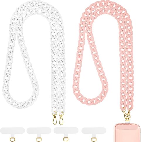 مصارع 2 حزمة Crossbody الهاتف الحبل الأيدي الحرة الهاتف الخليوي الحبل قابل للتعديل سلسلة الهاتف حزام الهاتف Crossbody حزام سحر متوافق مع حالات الهواتف العالمية، 59 بوصة، ليوبارد وغير لامع الأسود in Saudi Arabia