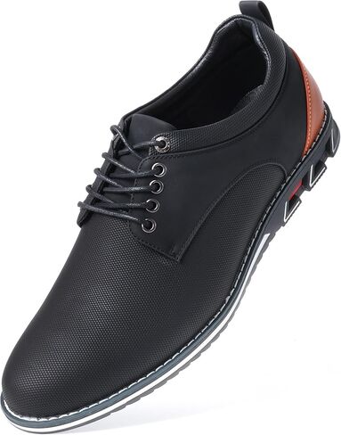Mens Dress Shoes Casual Business Oxford Derby Orthopedic Leather Shoes Simple Lace-up Walk Loafers Flats Shoes for Men in Saudi Arabia