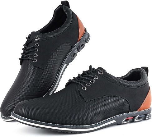 Mens Dress Shoes Casual Business Oxford Derby Orthopedic Leather Shoes Simple Lace-up Walk Loafers Flats Shoes for Men in Saudi Arabia