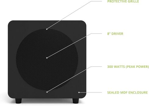 Kanto SUB8VMB Sealed Powered Subwoofer | 300W Peak Power | 8" Woofer | Matte Black in Saudi Arabia