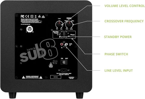 Kanto SUB8VMB Sealed Powered Subwoofer | 300W Peak Power | 8" Woofer | Matte Black in Saudi Arabia