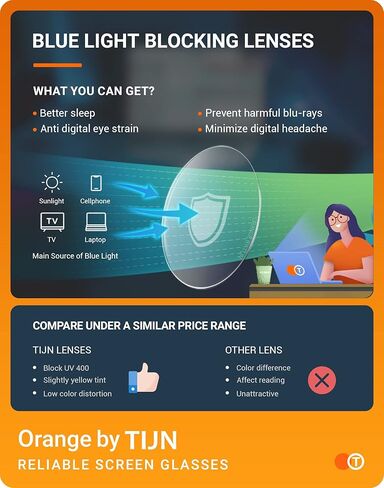 TIJN Irregular Cateye Blue Light Blocking Glasses, Computer Gaming Glasses Anti Eyestrain Bluelight Glasses for Women Men in Kuwait