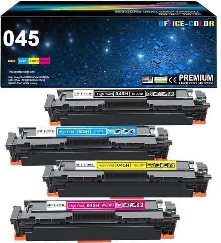 OFFICE-COLOR متوافق مع خرطوشة الحبر Canon 045 045H لسلسلة Canon Color ImageCLASS MF634Cdw MF632Cdw LBP612Cdw MF630C LBP610 (أسود، سماوي، أرجواني، أصفر) in Saudi Arabia