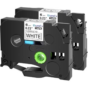 USUPERINK 2PK متوافق مع شريط صانع الملصقات Brother P-Touch TZe-FX221 TZ-FX221 TZe-221 TZ-221 أسود على أبيض 9 مم 3/8 بوصة 0.35 بوصة شريط ملصقات TZe TZ مرن لـ PT-D200 PT-D200G PT- D210 PT-1090 in Kuwait