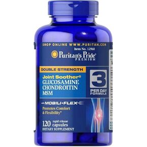 Puritan's Pride Triple Strength Glucosamine Chondroitin with Vitamin D3 Caplets, 160 Count