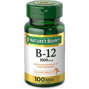 Natures Bounty Methylcobalamin B12 Microlozenge Tablets, 1000 mcg, 120 Count), 60 Count (Pack of 2)