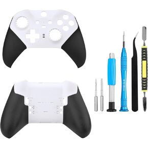 Front Back Housing Shell Faceplate Cover Replacement Repair Kit for Xbox One Elite Series 2 Controller（White）