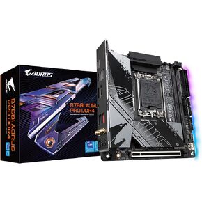 جيجابايت B760I AORUS PRO (LGA 1700/ Intel/ B760/ Mini-ITX/ DDR5/ Dual M.2/ PCIe 4.0/ USB 3.2 Gen2X2 Type-C/WiFi 6E/ Intel 2.5GbE LAN/Q-Flash Plus/اللوحة الأم)