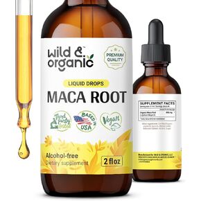 Maca Root Liquid Drops - Organic Maca Root Tincture for Men & Women - Peruvian Maca Root Liquid Extract - Vegan, Alcohol Free Supplement - 2 fl oz