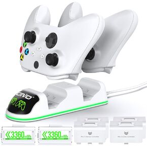 OIVO Controller Charger Compatible with Xbox Series X|S/Xbox One, Controller Charging Station with 2 x 1300mAh Rechargeable Battery Kit, Dual Charging Dock for Xbox One/One Elite/Series X|S