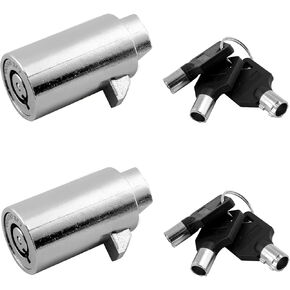 Luomorgo 1 Pc Vending Machine Lock and Key, Keyed Alike Tubular Soda Machine Lock, Universal Candy Machine Lock Replacement, Snack Vending Machine Locks with 3Pcs Keys (Chrome)