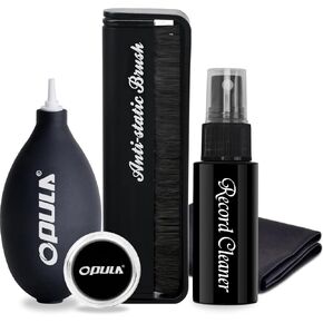Vinyl Record Cleaner, 7-in-1 Record Cleaning kit - Soft Velvet - Nylon Microfiber Brush - Cleaner Fluid - Label Protector - Air Blower Cleaner - Stylus Brush - Brush for Velvet for Records Albums