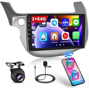 Roinvou Android Car Stereo for 2008-2013 Honda Fit Jazz (LHD), Built-in Wireless CarPlay Radio with Android Auto, 10.1'' Touch Screen In-Dash Navigation Support Mirror Link BT FM WiFi AHD Rearview SWC