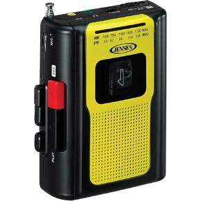 Jensen CR-100 Retro Portable AM/FM Radio Personal Cassette Player Compact Lightweight Design Stereo AM/FM Radio Cassette Player/Recorder & Built in Speaker (Red) (Limited Edition)