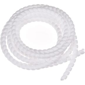 Rebower Spiral Tube Wrap Management Pipe Flexible Cord PE Polyethylene [for Office, Computer, TV ] - 9.84Ft / 8x12mm / White