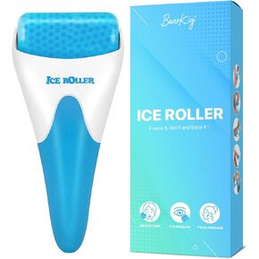BearKig Ice Roller, Ice Roller for Face, Ice Face Roller, Cold Facial Ice Roller Massager for Eye Puffiness, Women's Gifts, Migraine, TMJ Pain Relief & Minor Injuries, Skin Care Products (Purple)