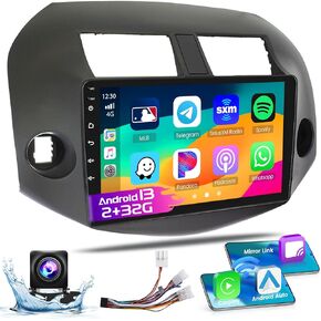 for 2006-2012 Toyota RAV4 Radio, Roinvou 2+32G Android 11 Wireless CarPlay Car Stereo with Android Auto 10.1'' Touch Screen Bluetooth Car Radio Support Mirror Link GPS WiFi SWC RDS DSP Backup Camera