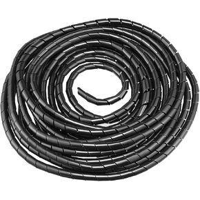 Rebower Spiral Tube Wrap Management Pipe Flexible Cord PE Polyethylene [for Office, Computer, TV ] - 14.0M/ 4.0mm/ Black in Kuwait