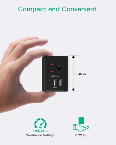 Outlet Extender Multi Plug Outlet - USB Wall Charger with 3 USB Ports (1 USB C), No Surge Protector Cruise Essentials for Ship and Travel, ETL Listed in Kuwait