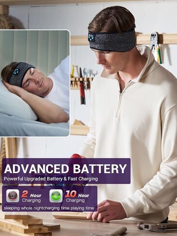 سماعات رأس Fulext للنوم - بلوتوث - عصابة رأس للنوم - سماعات رأس للنوم للنوم الجانبي، فرقة موسيقية مرنة، قناع عين لاسلكي ASMR مريح، هدايا عيد الحب لها والزوج والنساء والرجال in Kuwait