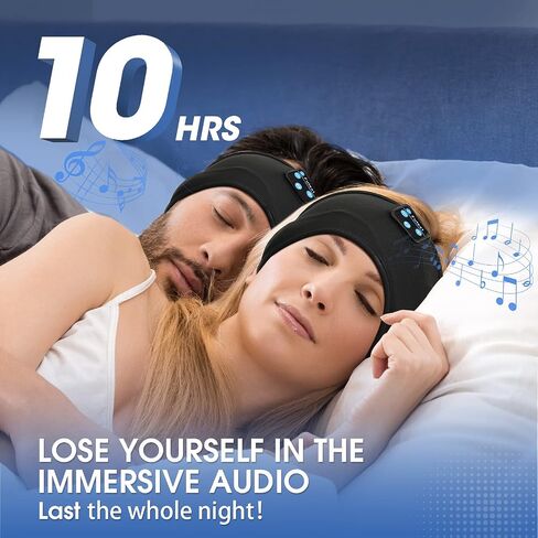 سماعات رأس Fulext للنوم - بلوتوث - عصابة رأس للنوم - سماعات رأس للنوم للنوم الجانبي، فرقة موسيقية مرنة، قناع عين لاسلكي ASMR مريح، هدايا عيد الحب لها والزوج والنساء والرجال in Kuwait
