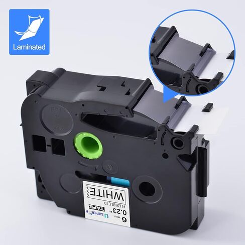 USUPERINK 2PK متوافق مع شريط صانع الملصقات Brother P-Touch TZe-FX221 TZ-FX221 TZe-221 TZ-221 أسود على أبيض 9 مم 3/8 بوصة 0.35 بوصة شريط ملصقات TZe TZ مرن لـ PT-D200 PT-D200G PT- D210 PT-1090 in Kuwait
