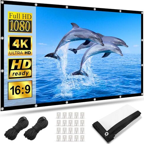 120 in Front and Rear Projector Screen, Hanging Movie Screen with Hooks Ropes, Portable Office Indoor Outdoor Video Projection Screen,Leinwand Beamer Projektionsleinwand Écran de Projection in Saudi Arabia
