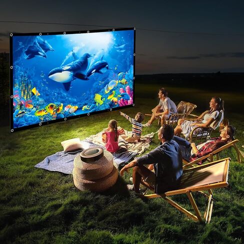 120 in Front and Rear Projector Screen, Hanging Movie Screen with Hooks Ropes, Portable Office Indoor Outdoor Video Projection Screen,Leinwand Beamer Projektionsleinwand Écran de Projection in Saudi Arabia