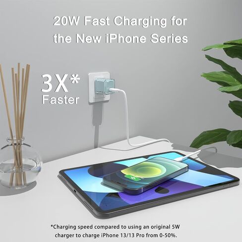 USB C Charger Block 20W PD 3.0 Durable Compact Fast Charging Compat with iPhone 14/14 Pro/14 Pro Max/13/13 Mini/13 Pro/13 Pro Max/12/SE/12 Mini, iPad Pro, iPad Air, iPad Mini, No Cable, Deep Purple in Saudi Arabia