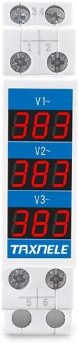 الفولتميتر Din السكك الحديدية 18 مم الجهد متر AC 80-500V 220V 380V واحد ثلاث مراحل وحدات الفولتميتر مؤشر LED العرض الرقمي كاشف الجهد اختبار (TX-1R) in Kuwait