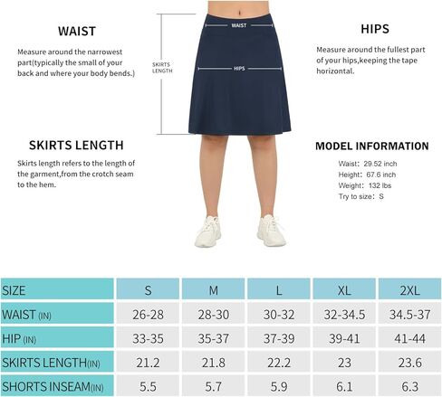 ANIVIVO Women's 20" Knee Length Skorts Golf Tennis Skirt for Women Activity Casual Skort with Pockets High Waist in Kuwait
